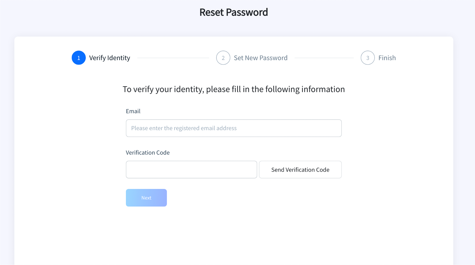 Reset password