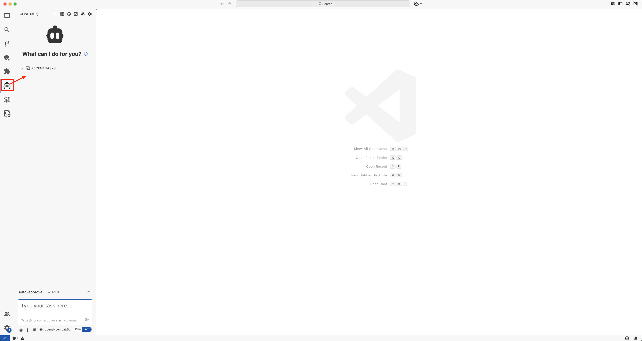 Open the Cline dialog box