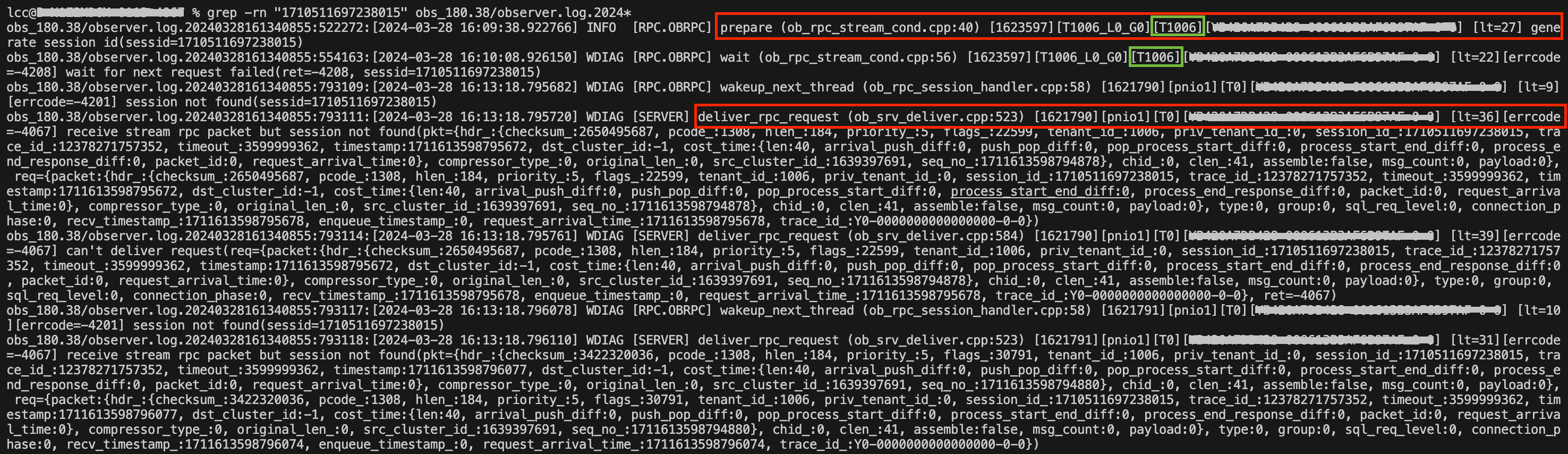 处理流式 RPC 结果超过 30s 的限制 导致 RPC session not found 报错OceanBase知识库