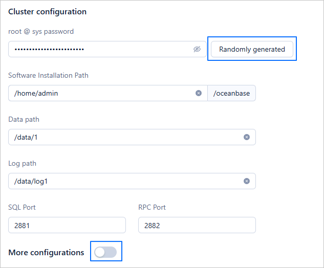 Cluster Configuration