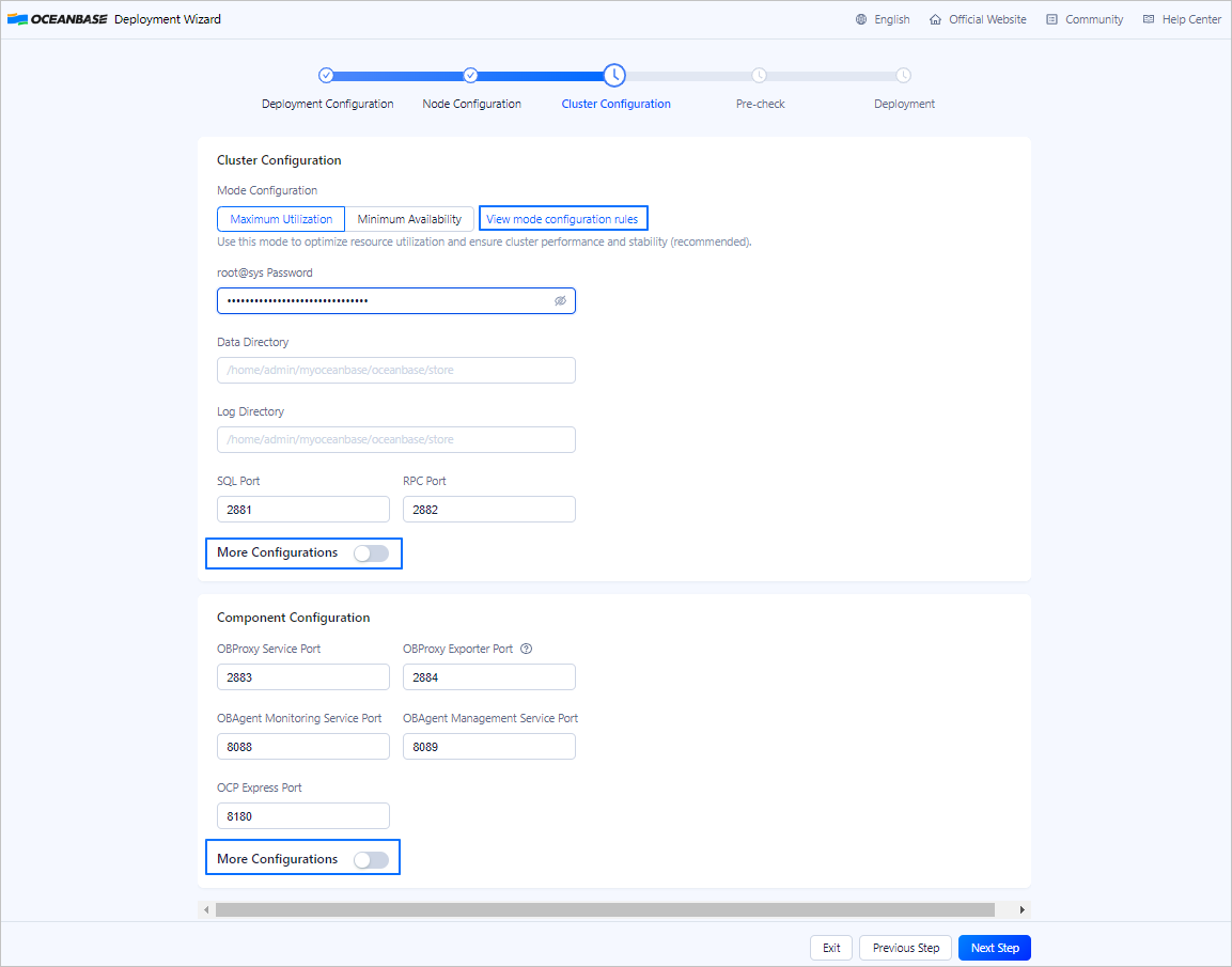 Cluster Configuration