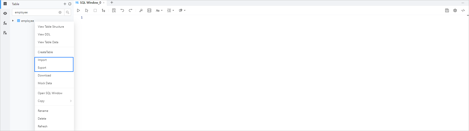 Single Table Export - 1