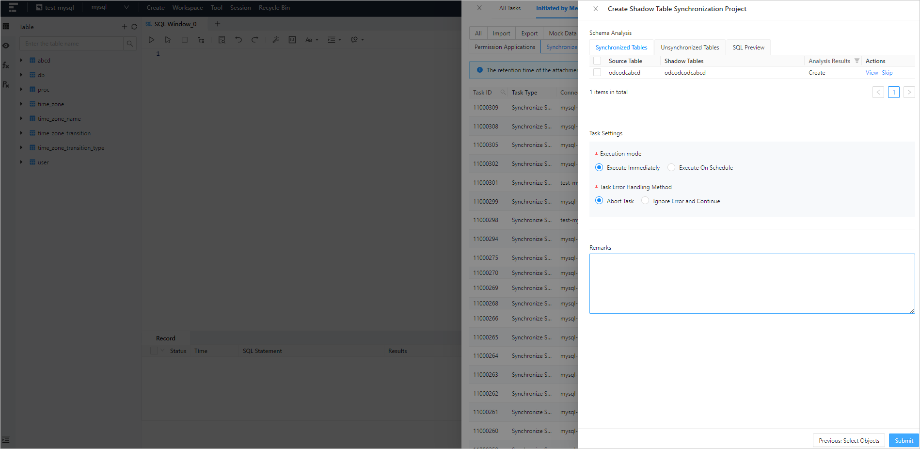 Shadow table synchronization 3