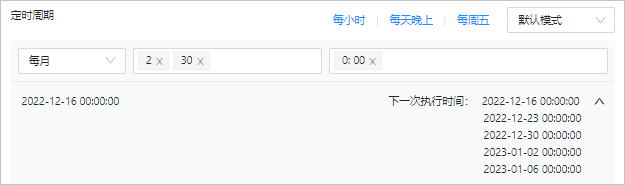 SQLスケジュール-定期実行サイクル デフォルトモード4