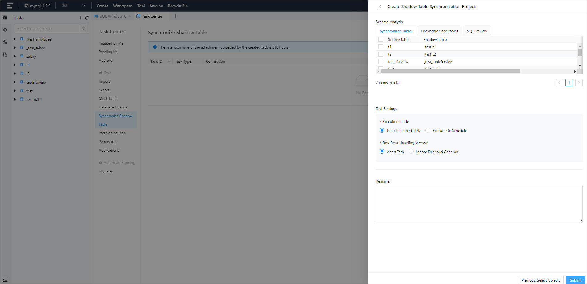 Shadow table synchronization 3
