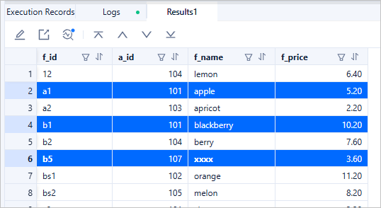 Select multiple rows and columns